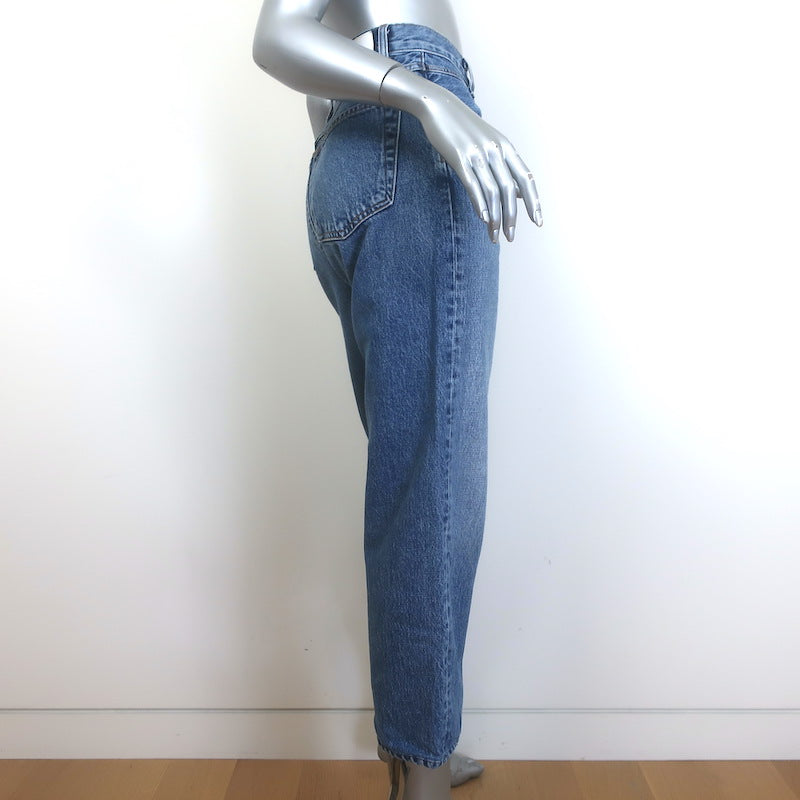 RE/DONE V-Seam Cropped Jeans Medium Blue Denim Size 27
