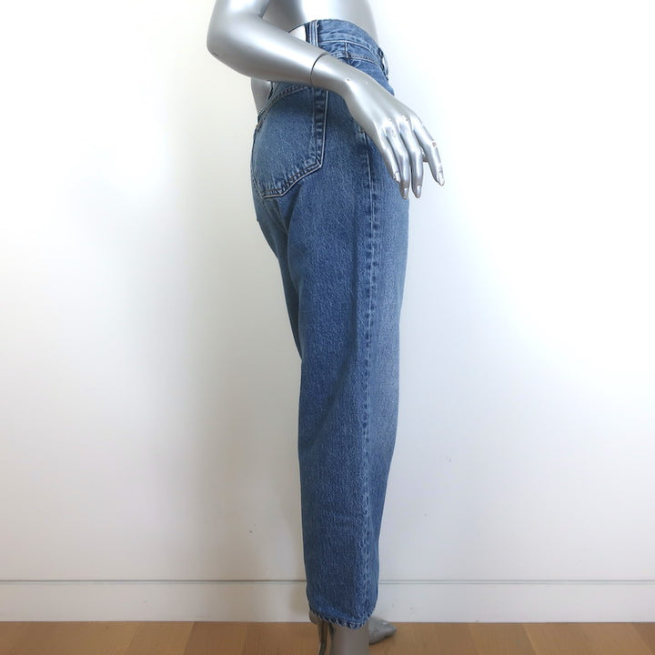 RE/DONE V-Seam Cropped Jeans Medium Blue Denim Size 27
