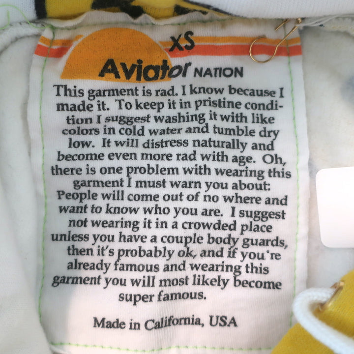 Aviator Nation Smiley Repeat Hoodie White Size Extra Small