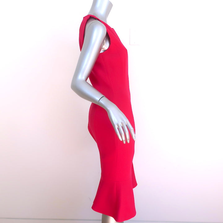 Michael Kors Collection Sleeveless Trumpet Hem Dress Azalea Wool Crepe Size 6