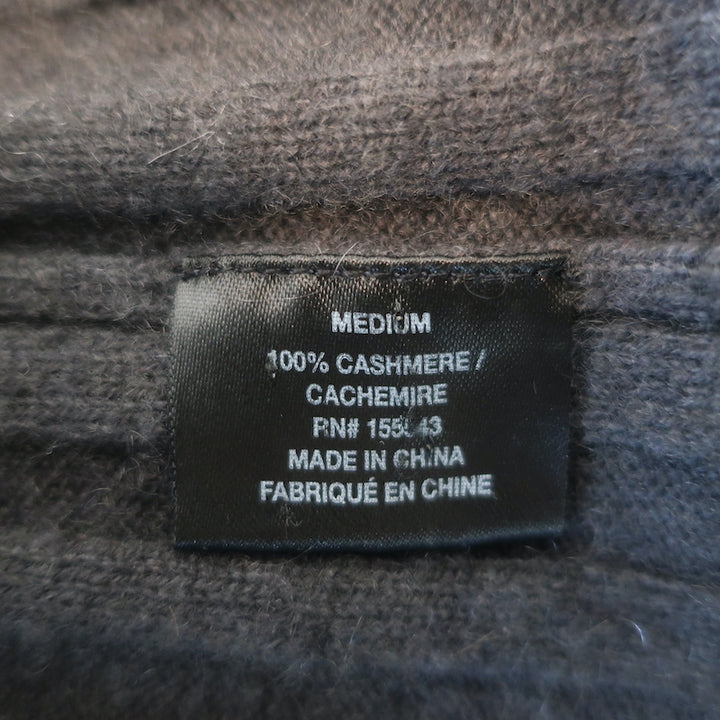 SABLYN Ethan Cashmere Short Sleeve Sweater Top Charcoal Ribbed Knit Size Medium