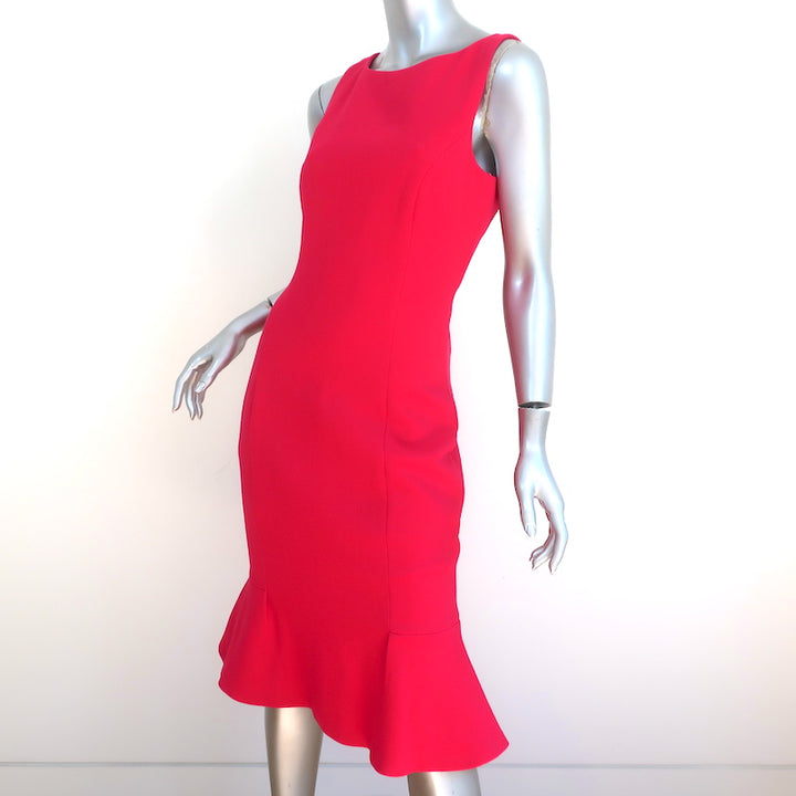 Michael Kors Collection Sleeveless Trumpet Hem Dress Azalea Wool Crepe Size 6