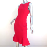 Michael Kors Collection Sleeveless Trumpet Hem Dress Azalea Wool Crepe Size 6