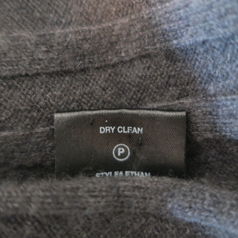 SABLYN Ethan Cashmere Short Sleeve Sweater Top Charcoal Ribbed Knit Size Medium