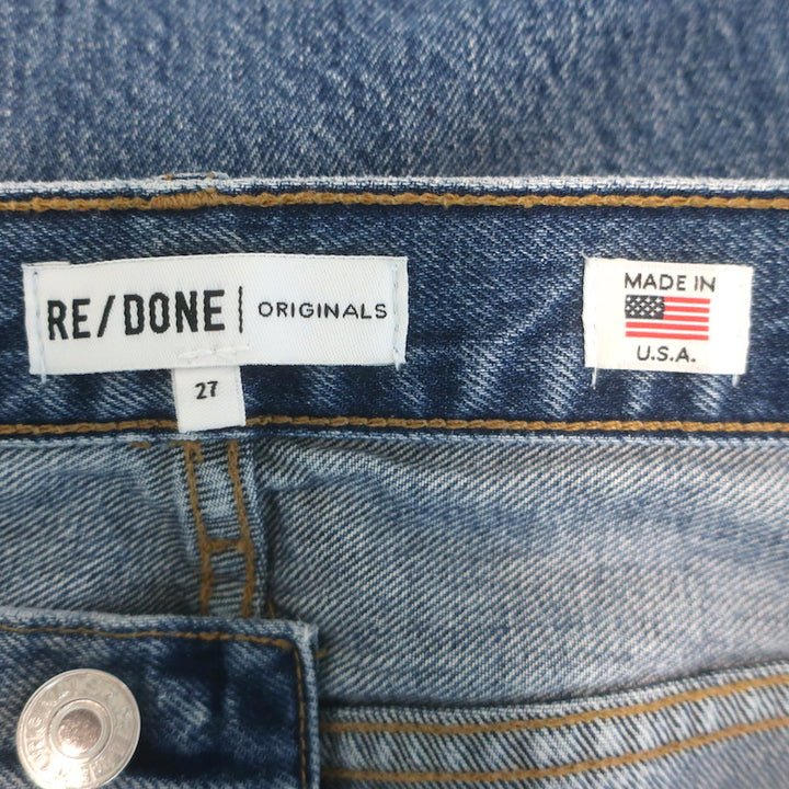 RE/DONE V-Seam Cropped Jeans Medium Blue Denim Size 27