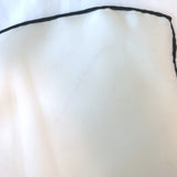 Ralph Lauren Purple Label Art Deco Logo Scarf White Silk Chiffon