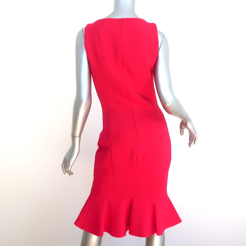 michael kors red dress Michael Kors Collection Sleeveless Trumpet Hem Dress Azalea Wool Crepe – Celebrity Owned