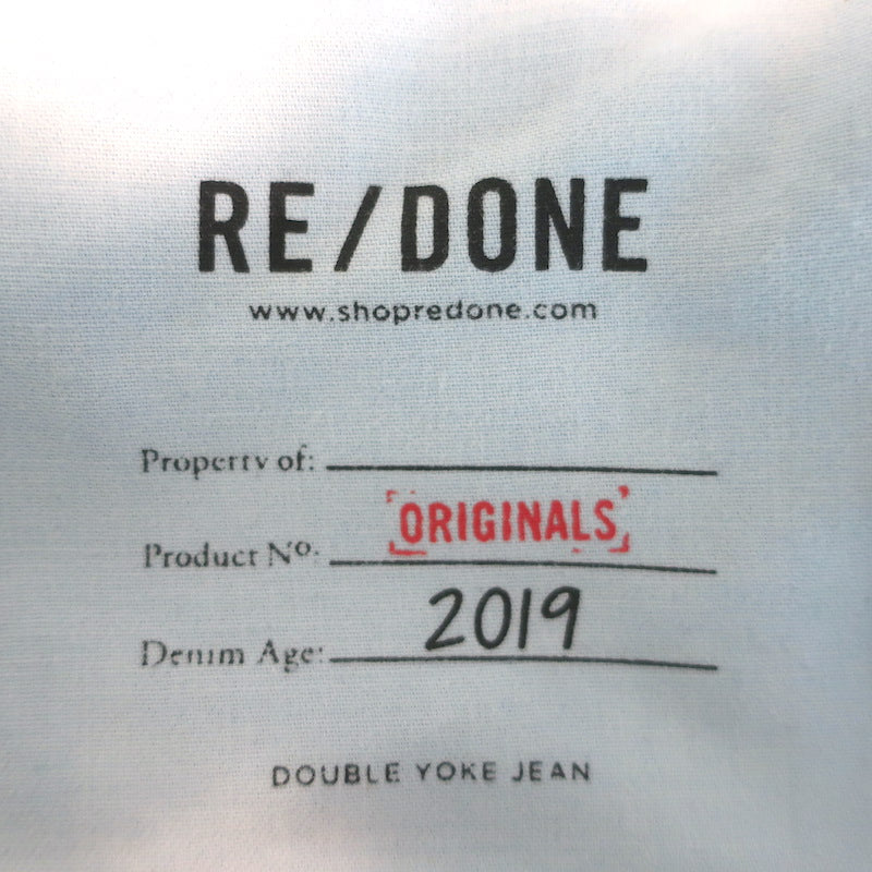 RE/DONE V-Seam Cropped Jeans Medium Blue Denim Size 27