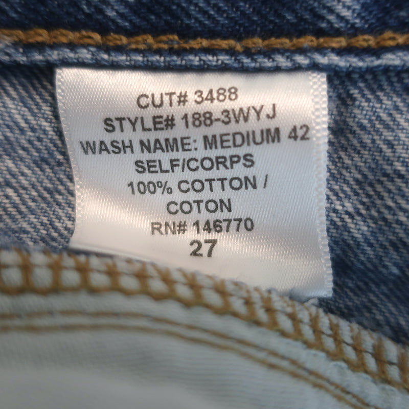 RE/DONE V-Seam Cropped Jeans Medium Blue Denim Size 27