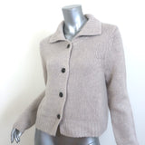 SABLYN Jackson Cashmere Cardigan Oatmeal Size Medium Collared Sweater