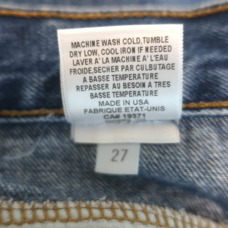 RE/DONE V-Seam Cropped Jeans Medium Blue Denim Size 27