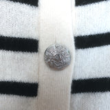 Veronica Beard Cheshire Striped Cashmere Cardigan Cream/Black Size Medium