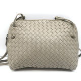 Bottega Veneta Nodini Intrecciato Crossbody Bag Taupe Leather