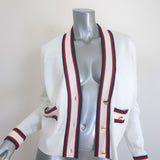 Ted Baker Skilarr Striped-Trim Cardigan Ivory Stretch Knit Size 3 NEW