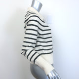 Veronica Beard Cheshire Striped Cashmere Cardigan Cream/Black Size Medium