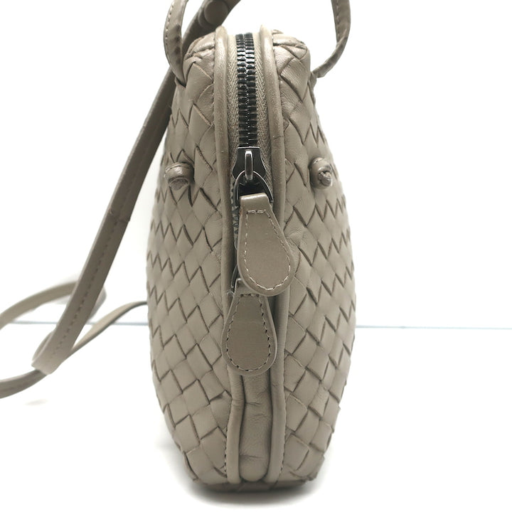 Bottega Veneta Nodini Intrecciato Crossbody Bag Taupe Leather
