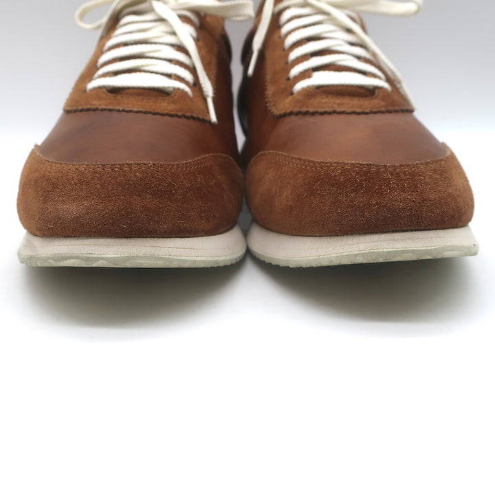 Brunello Cucinelli Low Top Sneakers Brown Perforated Leather &amp; Suede Size 44
