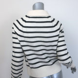 Veronica Beard Cheshire Striped Cashmere Cardigan Cream/Black Size Medium