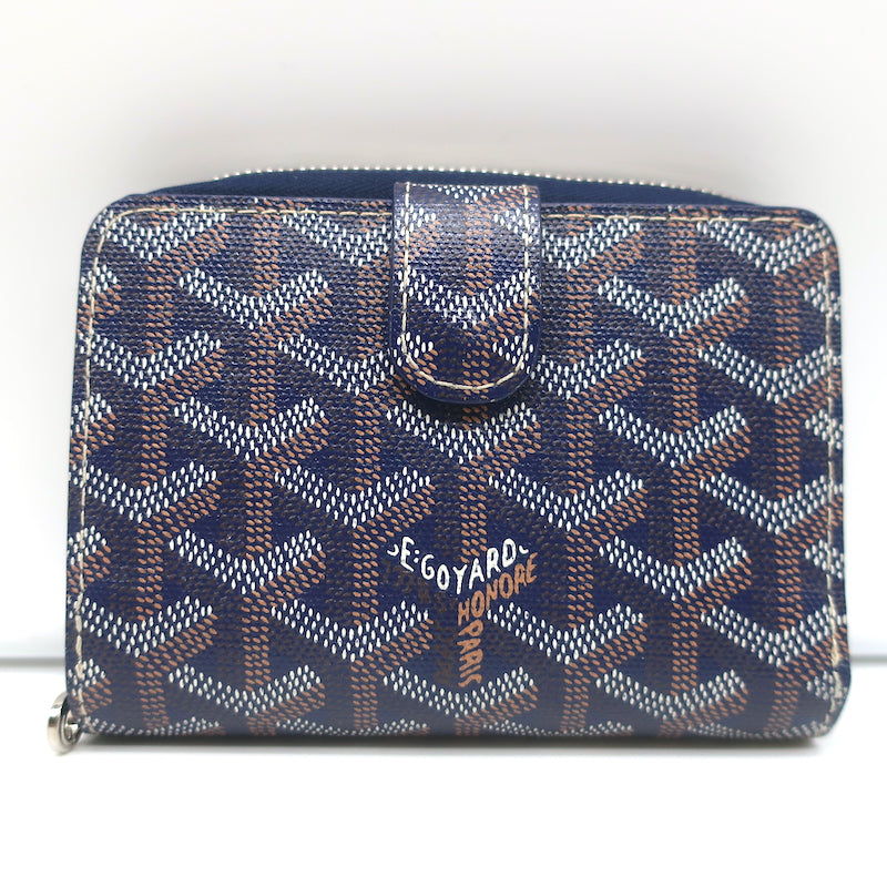 Goyard Goyardine Tuileries Wallet Navy Coated Canvas
