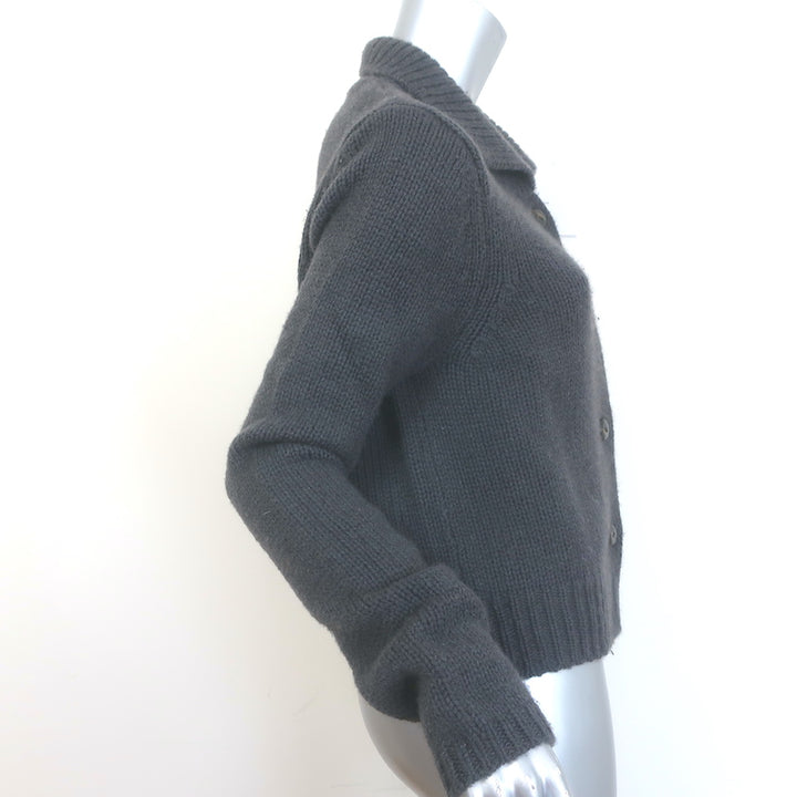 SABLYN Jackson Cashmere Cardigan Charcoal Size Medium Collared Sweater