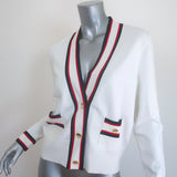 Ted Baker Skilarr Striped-Trim Cardigan Ivory Stretch Knit Size 3 NEW