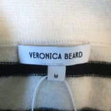 Veronica Beard Cheshire Striped Cashmere Cardigan Cream/Black Size Medium
