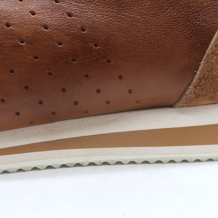 Brunello Cucinelli Low Top Sneakers Brown Perforated Leather &amp; Suede Size 44