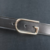 Gucci G Buckle Skinny Belt Black Leather Size 85 US 34