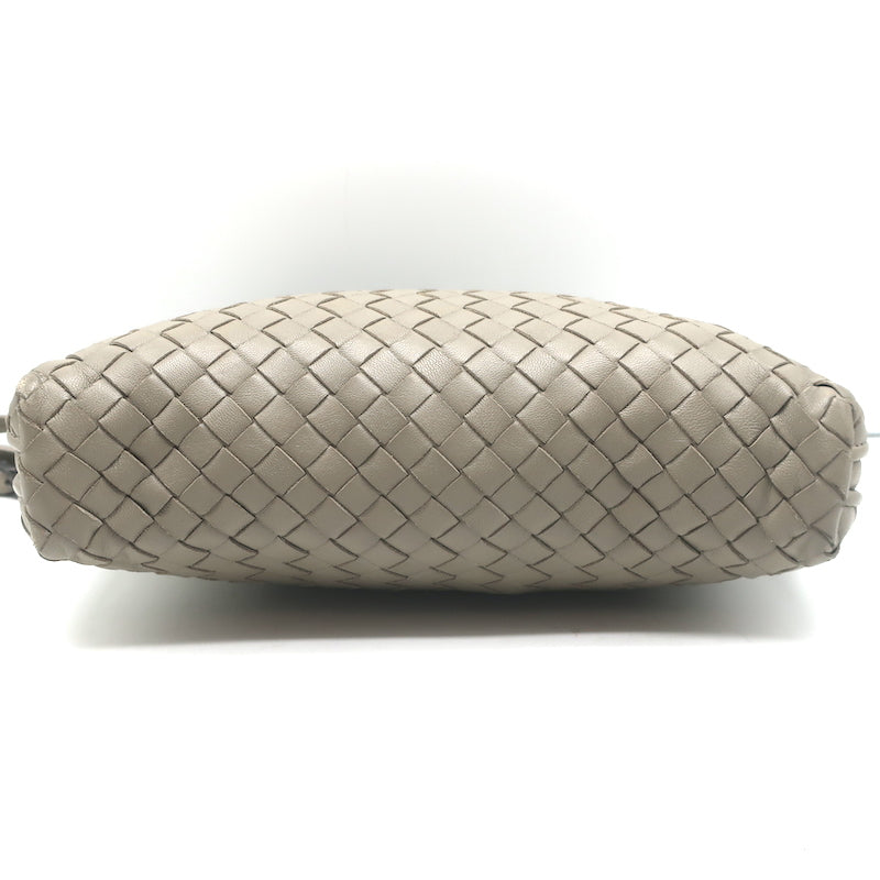 Bottega Veneta Nodini Intrecciato Crossbody Bag Taupe Leather