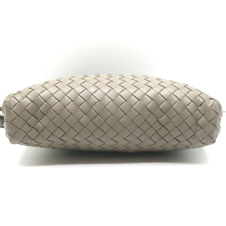 Bottega Veneta Nodini Intrecciato Crossbody Bag Taupe Leather