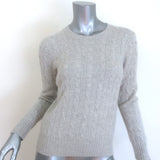 Polo Ralph Lauren Cable Knit Cashmere Crewneck Sweater Light Gray Size Small