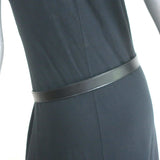 Gucci G Buckle Skinny Belt Black Leather Size 85 US 34