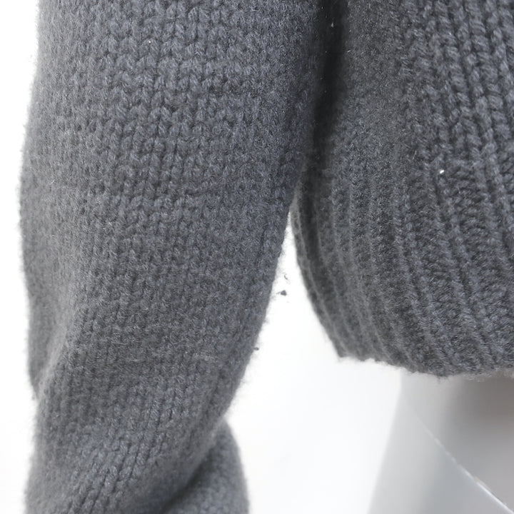 SABLYN Jackson Cashmere Cardigan Charcoal Size Medium Collared Sweater