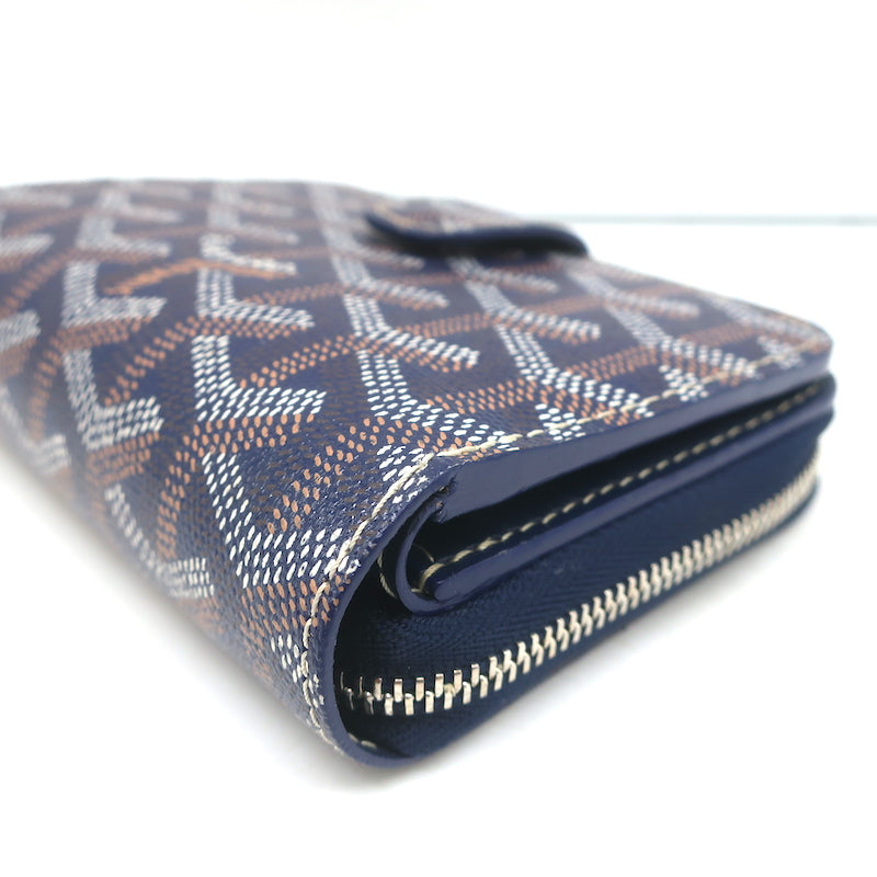 Goyard Goyardine Tuileries Wallet Navy Coated Canvas