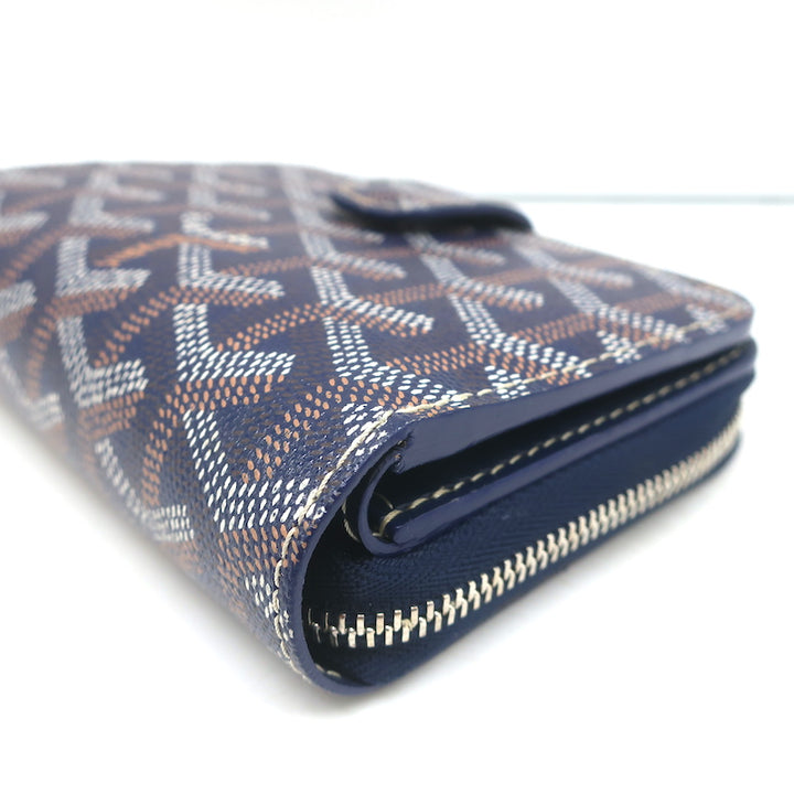 Goyard Goyardine Tuileries Wallet Navy Coated Canvas