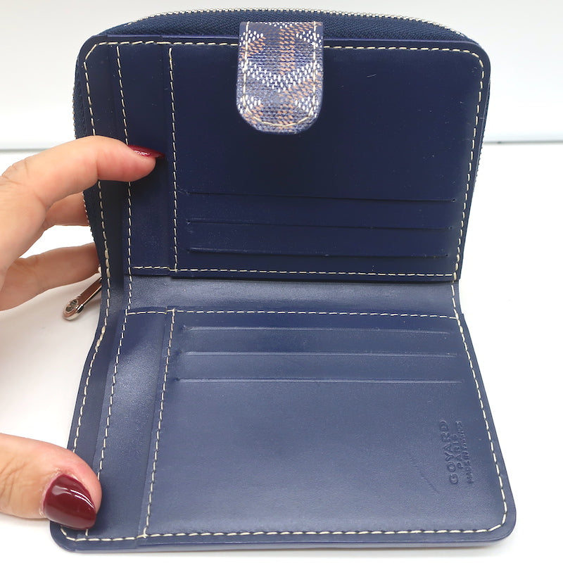 Goyard, Bags, Goyard Mini Credit Card Wallet In Navy Blue