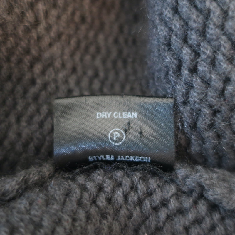 SABLYN Jackson Cashmere Cardigan Charcoal Size Medium Collared Sweater
