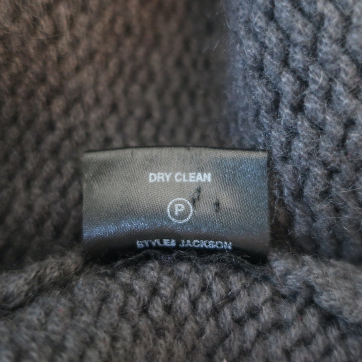 SABLYN Jackson Cashmere Cardigan Charcoal Size Medium Collared Sweater
