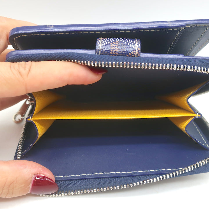 Goyard Goyardine Tuileries Wallet Navy Coated Canvas