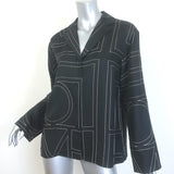 Toteme Monogram Silk PJ Shirt Black Size 32 Long Sleeve Blouse NEW