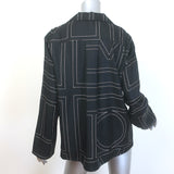 Toteme Monogram Silk PJ Shirt Black Size 32 Long Sleeve Blouse NEW