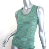 M Missoni Space Dye Tank Top Seafoam Metallic Stretch Knit Size 42