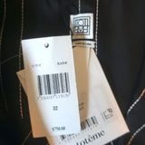 Toteme Monogram Silk PJ Shirt Black Size 32 Long Sleeve Blouse NEW