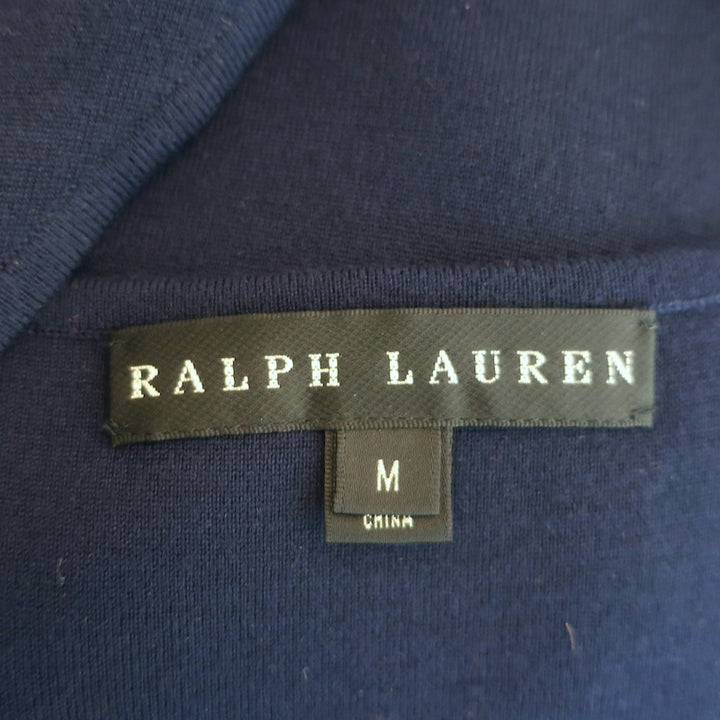 Ralph Lauren Black Label Cutout-Back Dress Navy Stretch Knit Size Medium