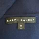 Ralph Lauren Black Label Cutout-Back Dress Navy Stretch Knit Size Medium