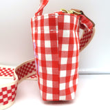Clare V. x HTH Gingham Mini Tote Red/White Crossbody Bag NEW