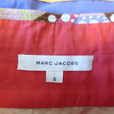 Marc Jacobs Patchwork Midi Skirt Purple/Multi Cotton-Silk Size 2