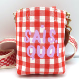 Clare V. x HTH Gingham Mini Tote Red/White Crossbody Bag NEW