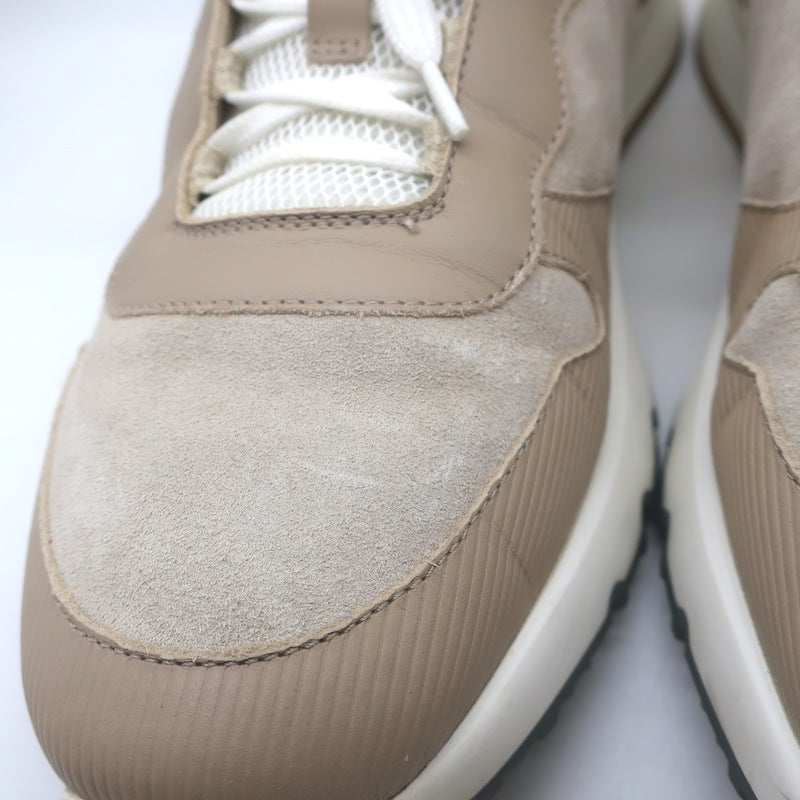 Brunello Cucinelli Colorblock Low Top Sneakers Taupe Suede &amp; Leather Size 44