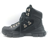 Gucci Flashtrek Hiking Boots Black Suede & Leather Size 38